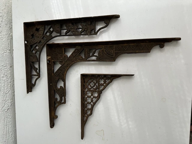 Antique Victorian Eastlake Cast Iron Shelf Brackets - Lot 3