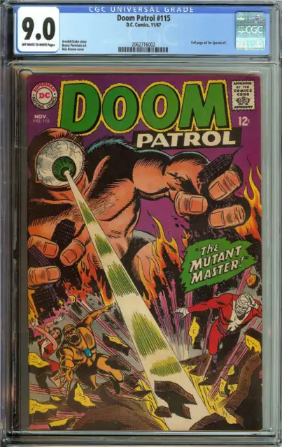Doom Patrol #115 Cgc 9.0 Ow/Wh Pages // Full Page Ad For Spectre #1