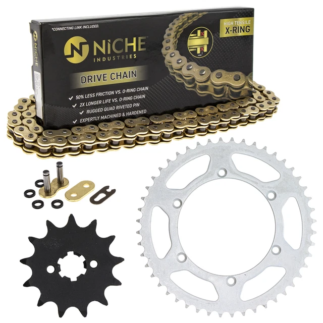 Pignone Catena Set per Kawasaki KDX200 13/48 Dente 520 x-Ring Retro Front Combo