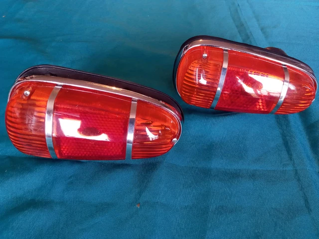 Lot 7 Feux Arrière Vélo D’époque – Prismatiques Pour Carbure + Ampoules Osram 6V