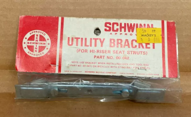 1970 Original Schwinn Sting Ray Bicycle NOS Sissy Bar Tool Bag Utility Bracket 1970 Original Schwinn Sting Ray Bicycle NOS Sissy Bar Tool Bag Utility Bracket