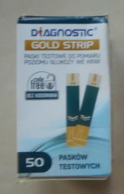 50 Diagnostic Gold Strip Diabete Test Strips Glucose Blood Suger Exp.2019