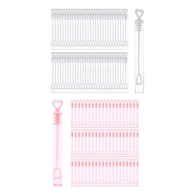 60Pcs Heart Wands Tubes Anniversaries Bubble Blowing Toys for Adult Children
