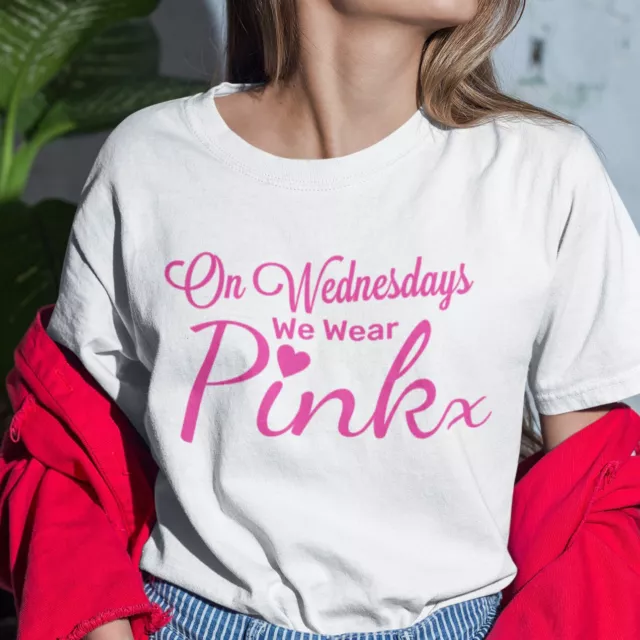 We Wear Pink On Wednesdays T Shirt Heart Design  Inspired By Mean Girls Film