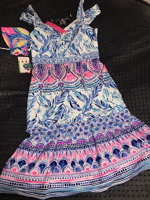 Lilly Pulitzer Iva Midi Dress Resort White Flock Together Engineered