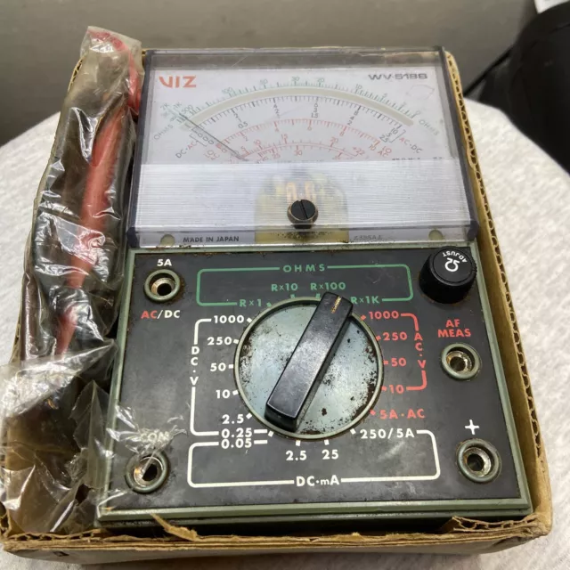 VIZ WV-518B OHM METER Milliammeter With Original Box UNTESTED DC/AC Electrician