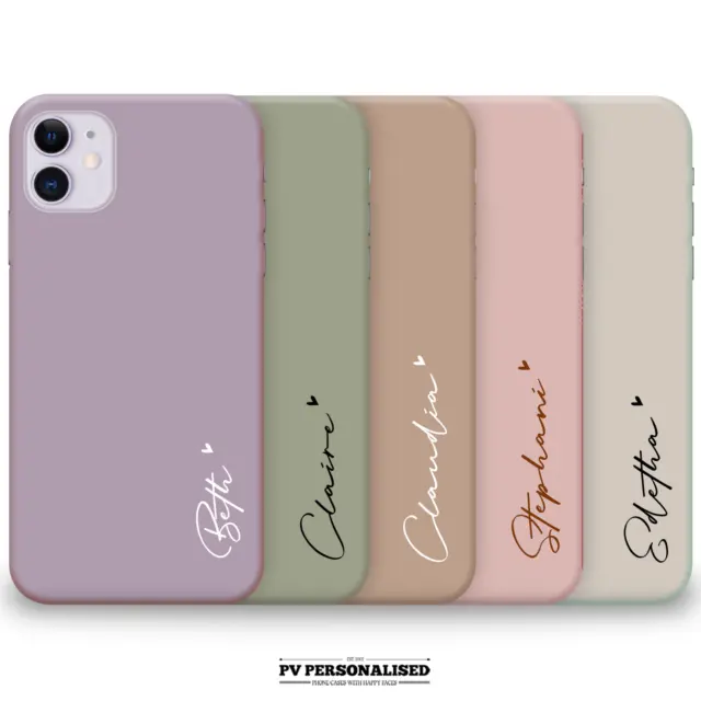 Personalised Phone Case Custom Name Silicone Cover For iPhone 15 XR 11 12 13 14