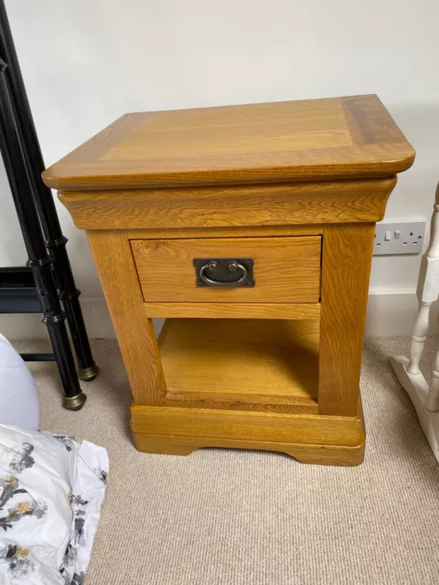 Pair of Oak Louis Philippe style farmhouse Bedside cabinets. excellent condition