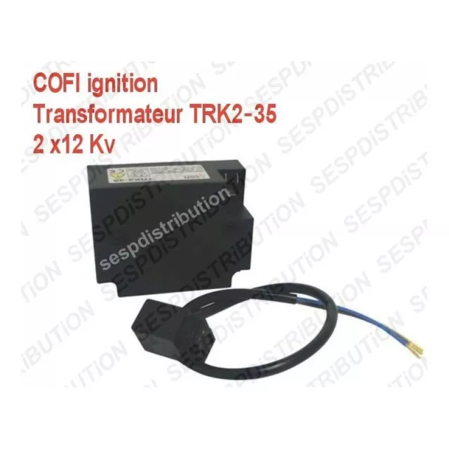 transformateur TRK2-35 2x12 Kv avec cable COFI ignition pour bruleur fioul