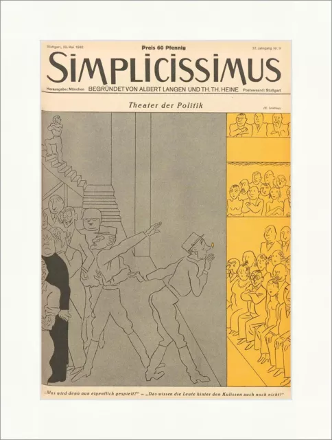 Titelseite der Nummer 9 von 1932 Erich Schilling Theater Simplicissimus 1906