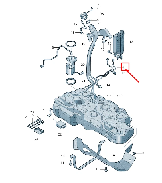 NEW VW GOLF Vii 5G Mk7 Fuel Tank Breather Line 5Q0201160P Genuine EUR
