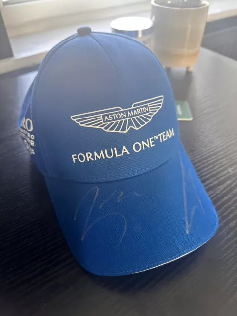 Aston Martin Formula 1 Cap Signed By Fernando Alonso And Lance Stroll