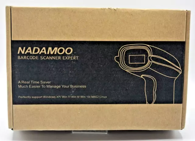 NADAMOO Wireless Barcode Scanner, Charging Cradle, Read 1D, 2D, QR Code Bur3105