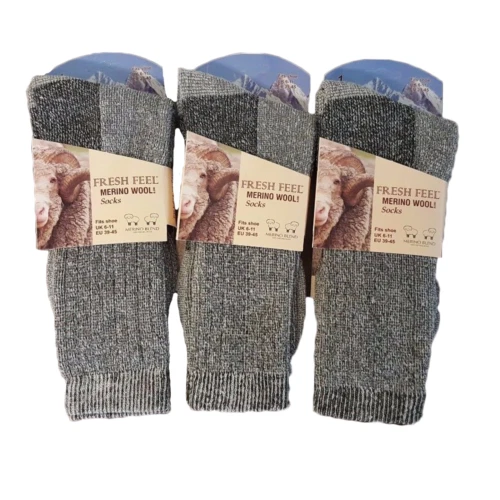 6 Pairs Men Merino Wool Thick Heavy Duty Wool Army Work Hiking Boot Winter Socks