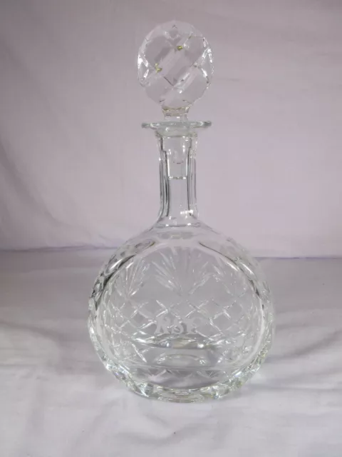 Glass Decanter with Stopper Large Pitcher Carafe Cut Glass Style 31.5cm Tall