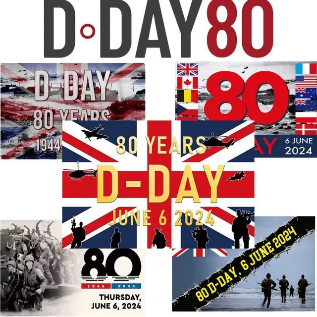 80 YEARS DDAY Landings 6th June 19442024 Commemorative 90x150cm Flag