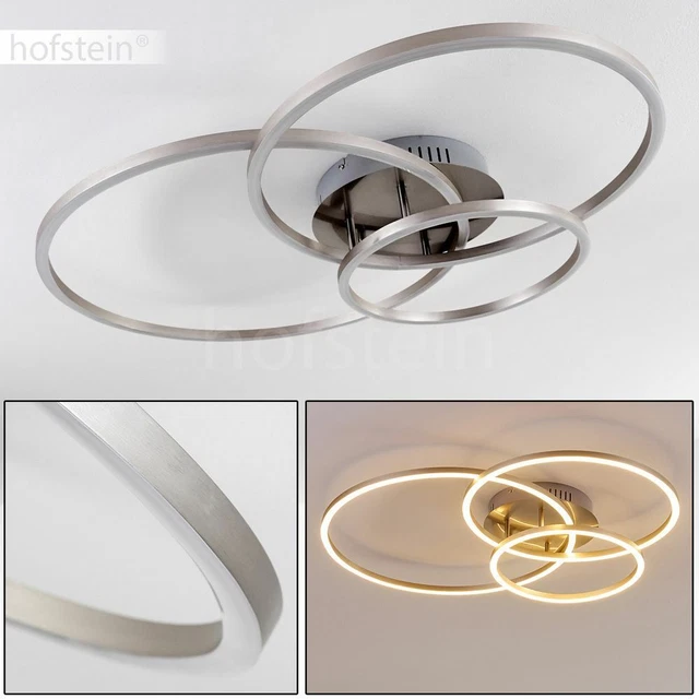 Plafonnier LED Hofstein Métal Nickel Mat - Lampe Suspendue Moderne Pour Salon, Couloir, Chambre