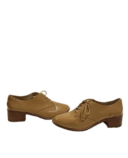 Louise et Cie Lo Fernanda Block Heel Patent Leather Oxford Shoe Nude EU Size 41