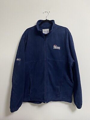 Reebok Mens Navy NFL Patriots Logo Fleece / Sweater Full Zip- Size | Large