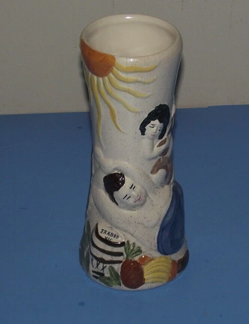 Vintage Trader Vic's Fog Cutter Ceramic Tiki Mug Large 9" Exc