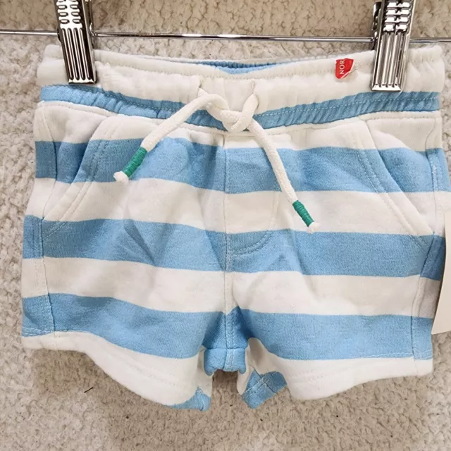 TUCKER + TATE Sweat Shorts Infant Girls 9M Light Blue/White Striped Drawstring