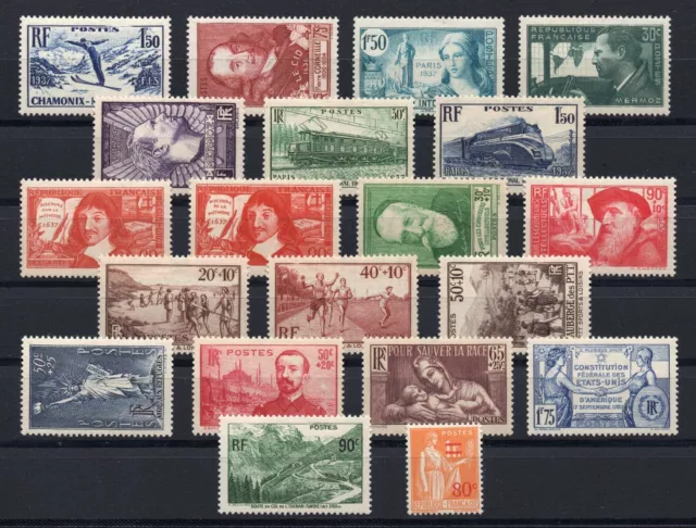 France 1937, Petit Lot De Timbres Neufs ** - Yvert 142 €