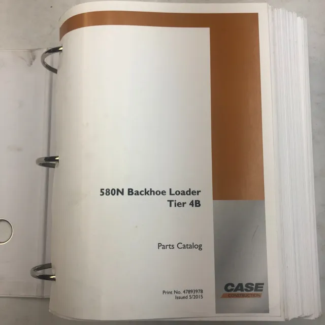 Case 580N Backhoe Loader Tier 4B Parts Catalog 47893978 Manual Book OEM