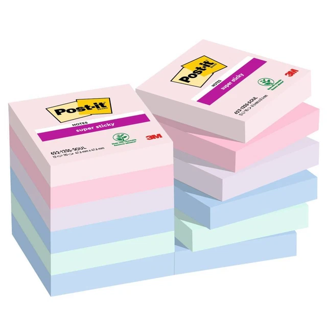 Blocco Post it® Super Sticky - 622-12SS-SOUL - 47,6 x 47,6  mm - colori Soulful