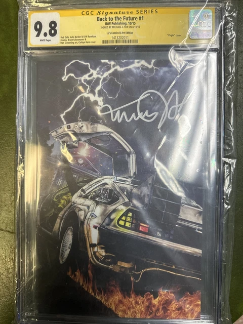 Back to the Future #1 CGC 9.8 JJ's Comics Signed by Michael J Fox BTTF DELOREAN
