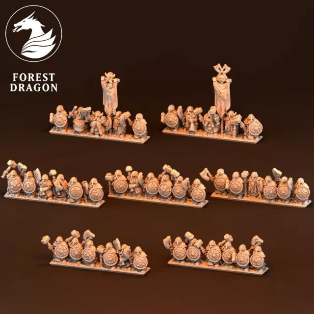 Elite Dwarfs - 10mm Detailed Miniatures Warmaster Revolution