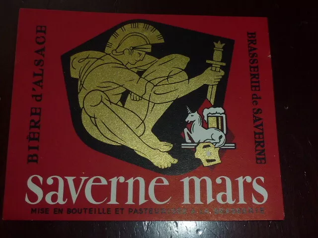 EN.IX.sep.FRANCE   old beer label BRASSERIE SAVERNE MARS