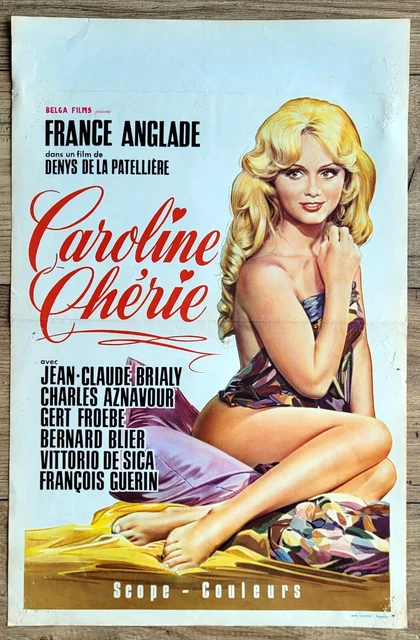 belgian poster CAROLINE CHERIE, FRANCE ANGLADE, BRIALY, AZNAVOUR, BLIER, FROEBE
