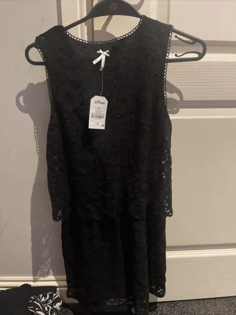 Next Girls Black Lace Playsuit Age 13 Years New With Tag Rrp £36