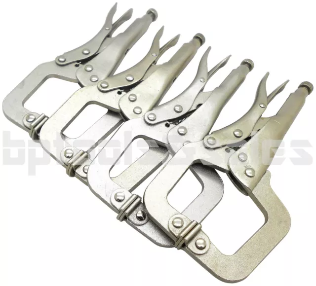 4 Pack 6" Locking C Clamp Pliers with Grip Swivel Pads Forged Vise Clamp Set