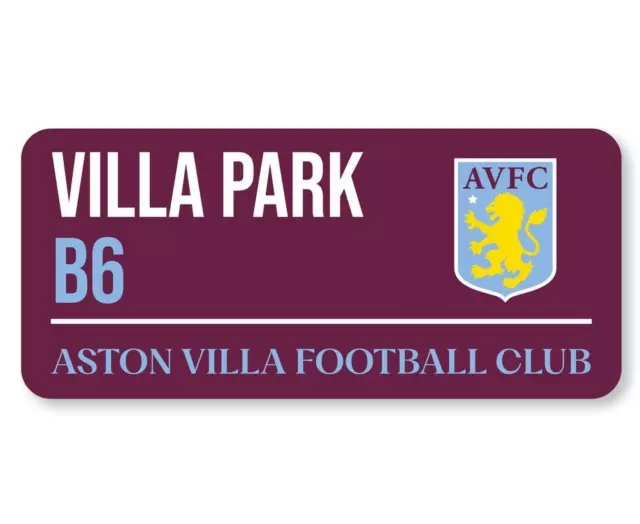 Aston Villa FC Street Sign (Claret/White) - New Official Club Merchandise