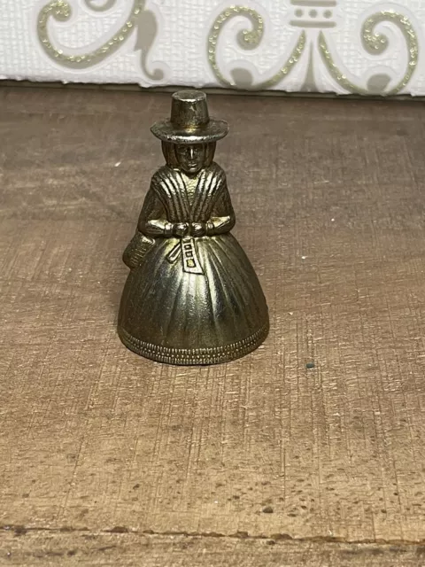 Vintage Brass Victorian Style Lady With Hat Bell