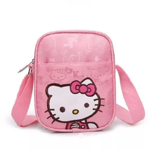 Cartoon Girl Pink Hello Kitty Crossbody Shoulder Bag Kids Gift Adjustable Strap