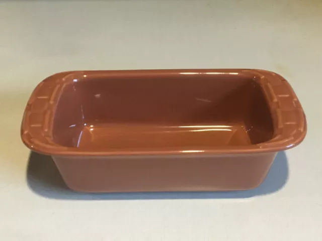 Longaberger Pottery Spice Mini Loaf Bread Pan Dish Baking Woven Traditions