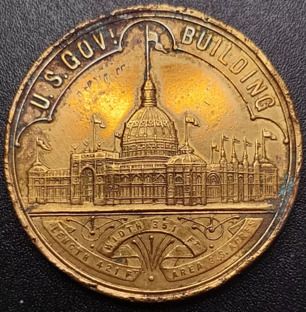 1893 World's Columbian Exposition U.S. Govt Building So-Called Dollar Medal