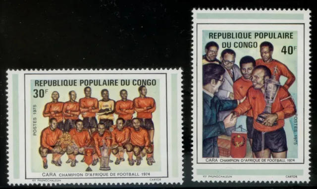 Congo PR 1975 MNH** CARA Football Team*Africa Cup*Soccer*Sports*Football 2v set