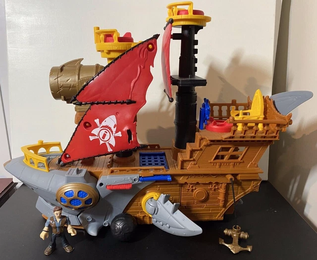 MATTEL FISHER PRICE Imaginext Shark Bite Pirate Ship 2015 $55.00 ...