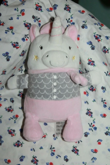 DOUDOU MOTS d'ENFANTS LICORNE ROSE GRIS   BLANC ETOILE  ECHARPE NEUF
