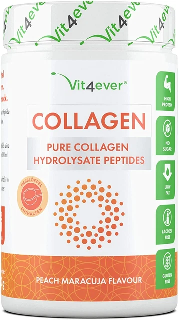Collagen Pulver 600g - 100% Rinder Kollagen Hydrolysat Pepeptide Pfirsich Marac.