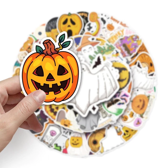 10/50PCS Funny Cute Halloween Stickers Gift All Hallow Mas Pumpkin Witch DIY Not