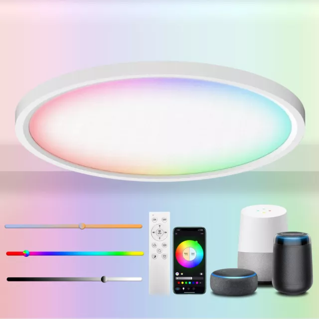 30W LED Deckenlampe WIFI Smart Deckenleuchte RGB App Fernbedienung Dimmbar