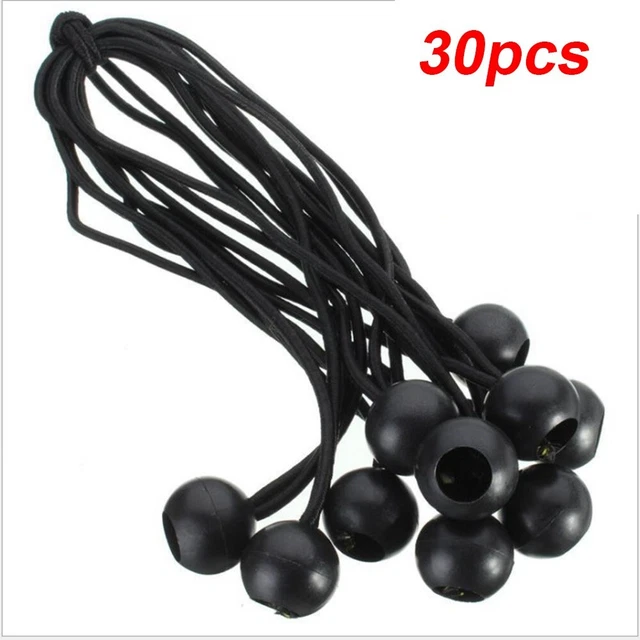Tente Fixé Élastique Balle Corde Bâche Arrimage Sangles Dais Tente Noir Durable