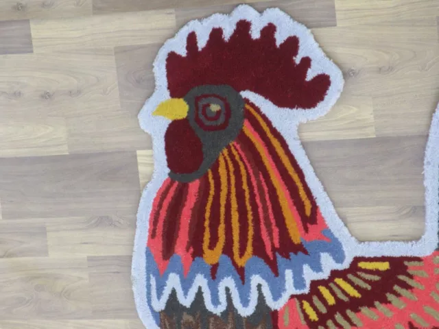 Nueva alfombra para niños de 2,6 x 2,6 pies con forma de gallina tejida a... 2