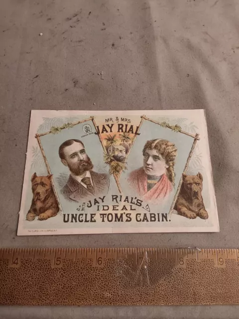 Victorian Trade Card Theater Mr Mrs Jay Rial Ideal Uncle Tom's Cabin