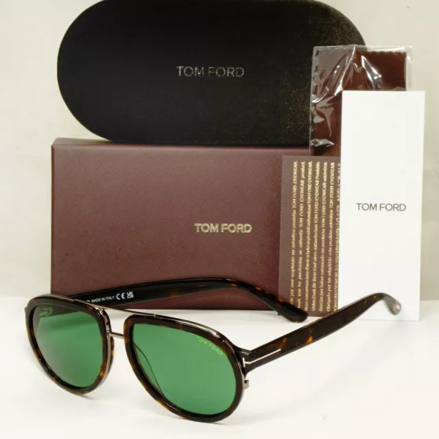 Tom Ford Sunglasses Brown Green Pilot Tortoise Mens Designer Geoffrey TF 779 52N