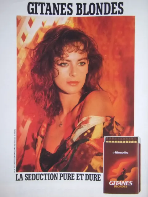 Publicité De Presse 1986 Gitanes Cigarettes Blondes Allumettes Séduction Pure